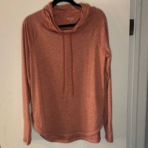 Athleta Heathered Rust-Orange Uptempo Hoodie